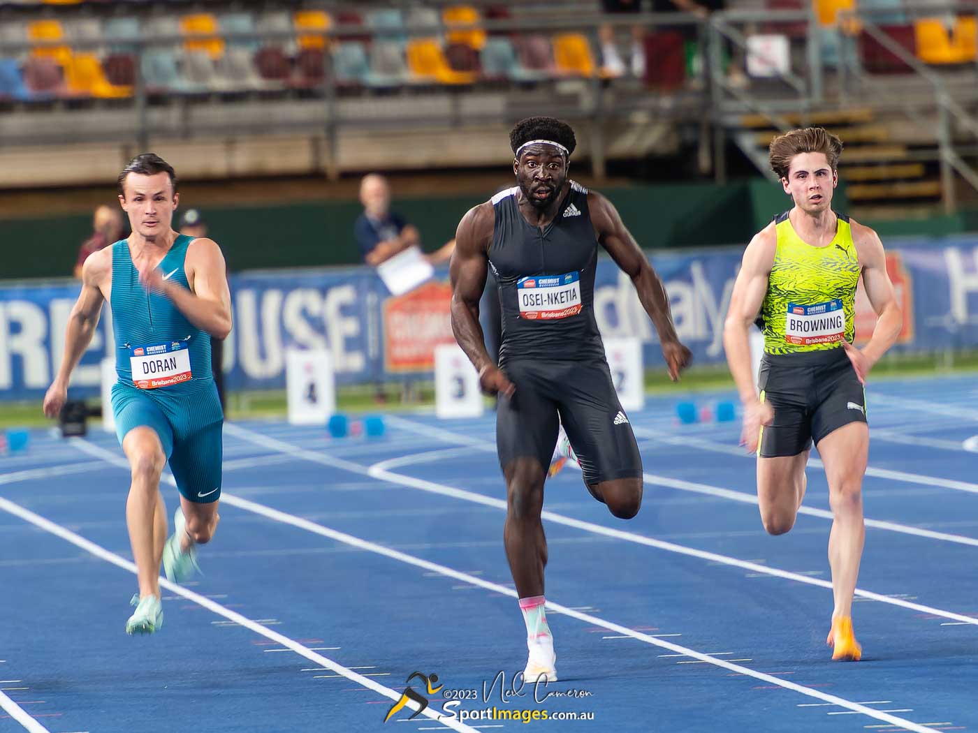 Jake Doran, Edward Osei-Nketia, Rohan Browning, Men's 100m A Race